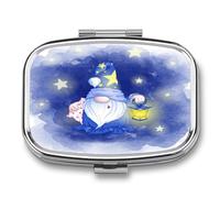 Pastillero Almohada De Estrellas Del Viejo Caja De Almacenamiento A De Humedad Cuadrada Portátil Del Dispensador Del Metal De 2 Compartimentos Con El Regalo Único Del Espejo