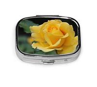 Pastillero amarillo brillante rosa banquete hermoso pastillero para bolsillo o monedero lindo pequeño contenedor de pastillas organizador de pastillas de viaje