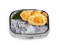Pastillero amarillo brillante rosa banquete pastillero para bolsillo o monedero lindo pequeño pastillero contenedor viaje pastillero organizador