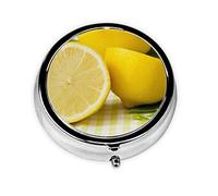 Pastillero amarillo limón personalizado viaje pastillero redondo pastillero decorativo Metal medicina vitamina organizador caja