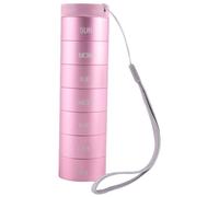 Pastillero apilable de viaje semanal, pastillero de metal, compartimento para 7 días, caja de medicamentos, impermeable, duradero