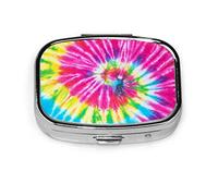 Pastillero Arco Iris espiral Tie Dye patrón lindo pastillero para bolsillo o monedero lindo pequeño pastillero contenedor viaje pastillero organizador