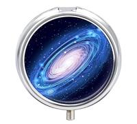 Pastillero azul Galaxy 2 compartimentos portátil pastillero organizador de pastillas de viaje