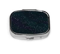 Pastillero azul Galaxy Secrety Space pastillero para bolsillo o monedero lindo pequeño contenedor de pastillas organizador de pastillas de viaje