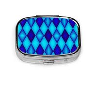 Pastillero azul limpio diseño geométrico pastillero para bolsillo o monedero lindo pequeño pastillero contenedor viaje pastillero organizador
