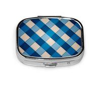 Pastillero azul limpio diseño geométrico pastillero para bolsillo o monedero lindo pequeño pastillero contenedor viaje pastillero organizador