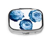 Pastillero azul rosa estacional elegante flores pastillero para bolsillo o monedero lindo pequeño pastillero contenedor viaje pastillero organizador