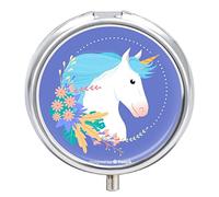 Pastillero azul unicornio lindo pastillero diario organizador 2 compartimentos