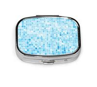 Pastillero azul verano fresco piscina bajo el agua lindo pastillero para bolsillo o monedero lindo pequeño pastillero contenedor viaje pastillero organizador