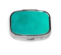 Pastillero azul verde azulado arte acuarela pastillero para bolsillo o monedero lindo pequeño pastillero contenedor viaje pastillero organizador