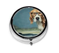 Pastillero Beagle Divertido pastillero para monedero Lindo pequeño organizador de pastillas redondo de viaje