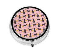 Pastillero, Black Labrador Tacos Food Black Lab Novedad Perro Redondo Pastillero Organizador de Medicina Pastillero de Viaje Organizador de Pastillas de Viaje