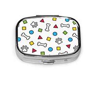 Pastillero blanco hueso pequeño patrón de dibujos animados arte pastillero para bolsillo o monedero lindo pequeño pastillero contenedor viaje pastillero organizador