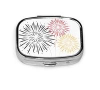 Pastillero brillante corto hermoso fuegos artificiales pastillero para bolsillo o monedero lindo pequeño pastillero contenedor viaje pastillero organizador