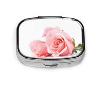 Pastillero brillante elegante rosa pastillero para bolsillo o monedero lindo pequeño pastillero contenedor viaje pastillero organizador
