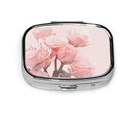 Pastillero brillante elegante rosa pastillero para bolsillo o monedero lindo pequeño pastillero contenedor viaje pastillero organizador
