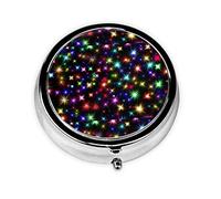 Pastillero brillante hermoso colorido arte personalizado viaje pastillero redondo pastillero decorativo Metal medicina vitamina caja organizadora