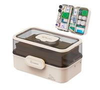 Pastillero - Caja de medicamentos apilable, compacta y transparente | Pastillero de niveles para suministros médicos, caja de almacenamiento para artículos esenciales diarios, caja de transpo