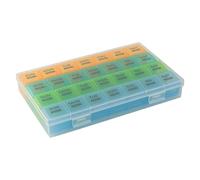 Pastillero - Caja de medicamentos mensual de 28 días, portátil, contenedor de píldoras, dispensador de medicamentos semanal, dispensador de medicamentos a prueba de polvo, dispensador de pastillas
