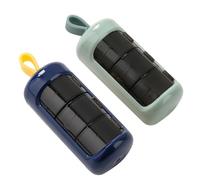 Pastillero caja de pastillas, pastillero pequeño para viajes, pastillero para vitaminas, buen rendimiento de sellado, conservación de propiedades medicinales. (verde fresco+Jingyi Blue)