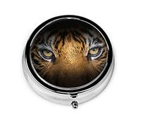 Pastillero Caja de pastillas Tiger's Gaze para monedero Organizador de pastillas de forma redonda de viaje pequeño lindo