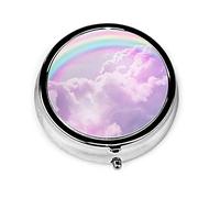 Pastillero Candy Rainbow Pastillero para monedero Lindo pequeño viaje Organizador de pastillas de forma redonda