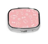 Pastillero caniche peine Collar perro pista rosa pastillero para bolsillo o monedero lindo pequeño pastillero viaje pastillero organizador
