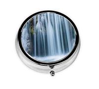 Pastillero Cascada Cascada Magnífica Caja de Pastilleros de Viaje Personalizada Pastillero Redondo Caja de Metal Decorativa Medicina Vitamina Organizador Caja