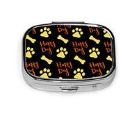 Pastillero cita Animal perro pata estampado huesos pastillero para bolsillo o monedero lindo pequeño pastillero contenedor viaje pastillero organizador