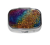 Pastillero clásico con estampado de piel de serpiente, portátil, organizador para bolso, bolsillo, regalos de viaje