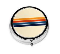 Pastillero Clásico Retro Rayas Pastillero Para Monedero Lindo Organizador De Pastillas Redondo De Viaje Pequeño