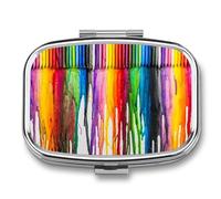 Pastillero colorido abstracto pintado portátil para organizar pastillas de viaje, pastillero para bolsillo de bolso