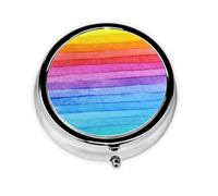 Pastillero, colorido arco iris de madera redondo pastillero organizador de medicina pastillero de viaje organizador de pastillas de viaje