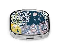 Pastillero colorido Coral Seashell pastillero para bolsillo o monedero lindo pequeño pastillero contenedor viaje pastillero organizador