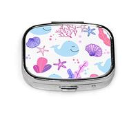 Pastillero colorido Coral Seashell pastillero para bolsillo o monedero lindo pequeño pastillero contenedor viaje pastillero organizador