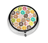 Pastillero Colorido Estuche De Pastillas De Donuts Para Monedero Pequeño Organizador De Pastillas Redondo De Viaje Lindo