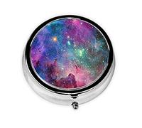 Pastillero colorido Galaxy personalizado viaje pastillero redondo pastillero decorativo Metal medicina vitamina organizador caja