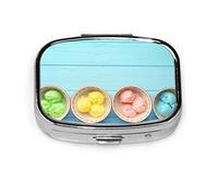 Pastillero colorido helado verano pastillero para bolsillo o monedero lindo pequeño pastillero contenedor viaje pastillero organizador
