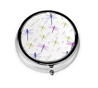 Pastillero Colorido Libélula Pastillero Para Monedero Lindo Pequeño Viaje Organizador De Pastillas De Forma Redonda