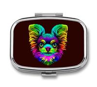 Pastillero colorido para perro chihuahua, pastillero portátil, organizador de pastillas, pastillero de viaje para bolsillo de bolso