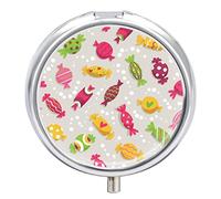 Pastillero colorido para píldoras, diseño de caramelos, 2 compartimentos