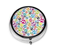 Pastillero Colorido Patas Pequeñas Pasos Lindos Estuche De Pastillas Para Monedero Pequeño Organizador De Pastillas Redondo De Viaje Lindo