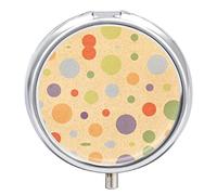 Pastillero colorido patrón de lunares personalizado viaje pastillero redondo pastillero decorativo Metal medicina vitamina caja organizadora
