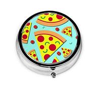 Pastillero Colorido Rebanadas De Pizza Pastillero Para Monedero Lindo Pequeño Viaje Organizador De Pastillas De Forma Redonda