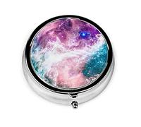Pastillero Colorido Rosa Azul Galaxy Pastillero Para Monedero Lindo Pequeño Viaje Organizador De Pastillas De Forma Redonda