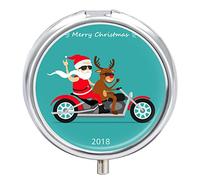 Pastillero con 2 compartimentos para píldoras, diseño navideño