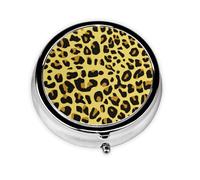 Pastillero con 3 compartimentos, organizador portátil, diseño de leopardo amarillo guepardo