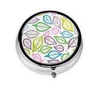 Pastillero con 3 compartimentos para hojas de colores, una caja de medicamentos portátil que contiene vitaminas, medicamentos, aceite de pescado y suplementos nutricionales.