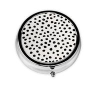 Pastillero con 3 compartimentos y diseño de dálmata blanco y negro con estampado animal, organizador portátil