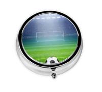 Pastillero con 3 compartimentos y luces verdes de estadio de fútbol, organizador portátil